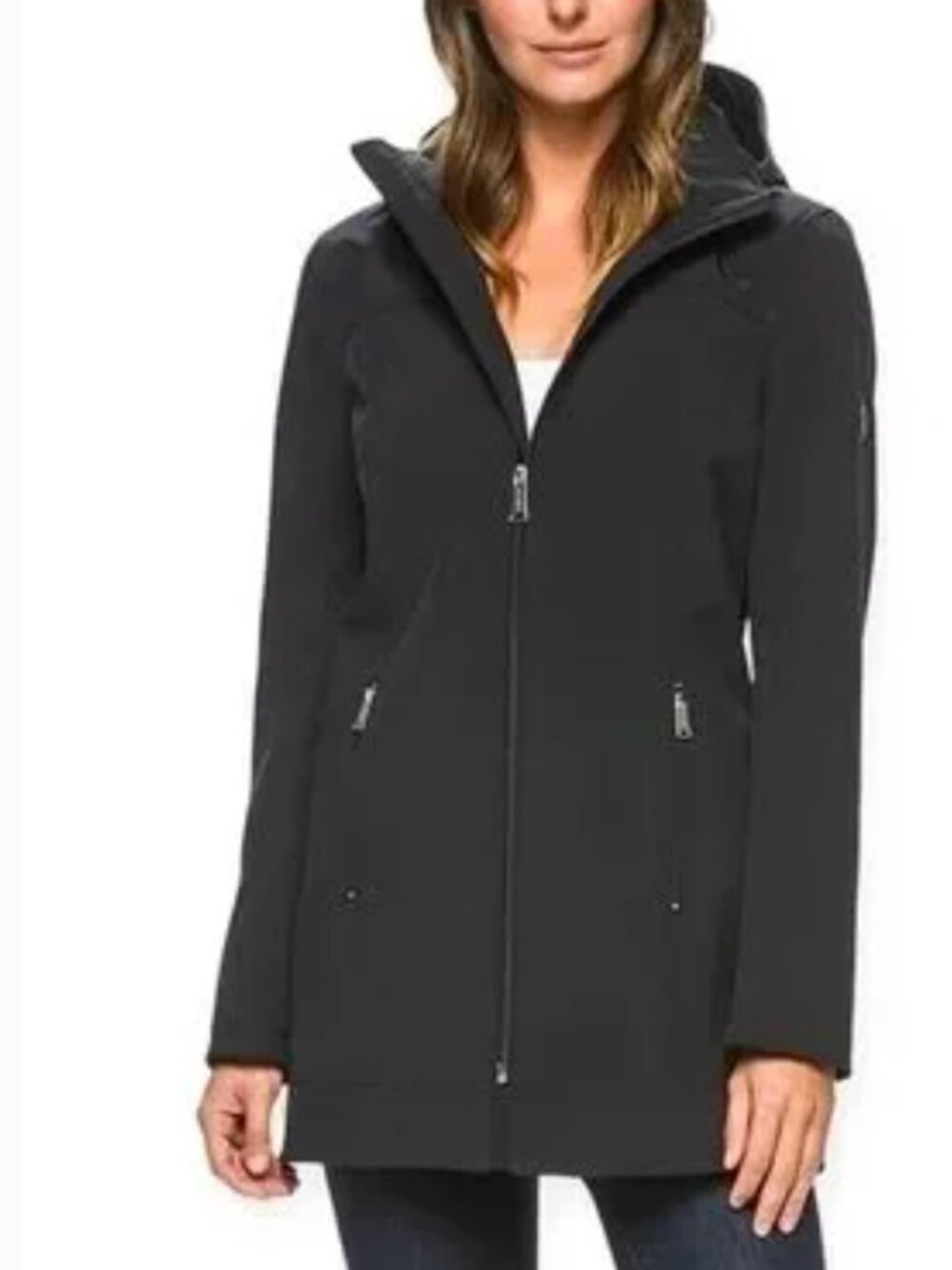 Andrew Marc Black Parka Raincoat Jacket M